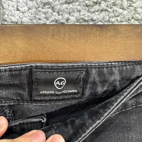 AG ADRIANO GOLDSCHMIED jeans 26 The Prima Cigarette Leg Black Pants chewed hem - Picture 4 of 11